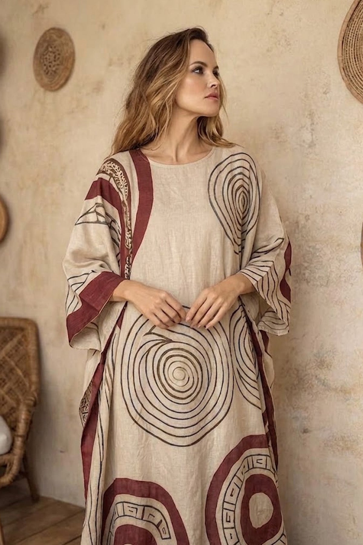 Printed Kaftan Dress