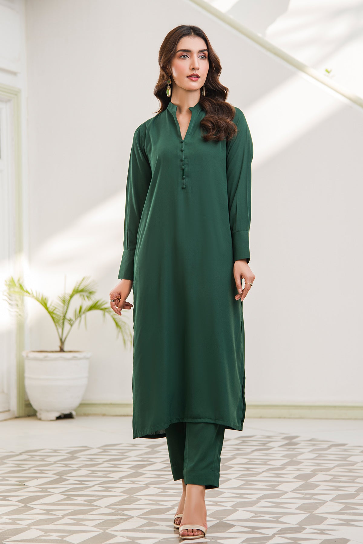 Lush Green V-Neck Dress Be Yourself Lush Green V-Neck Dress Be Yourself