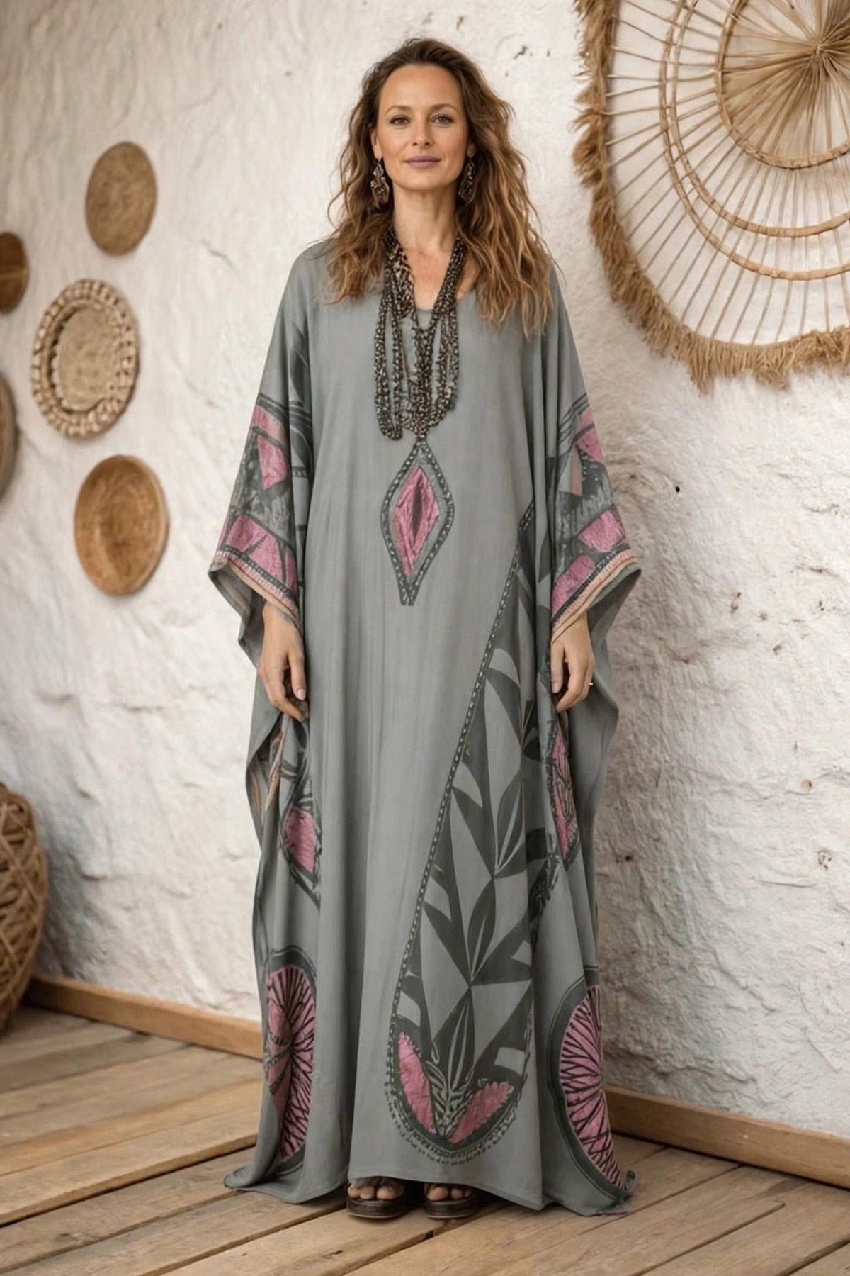 Printed Kaftan Dress