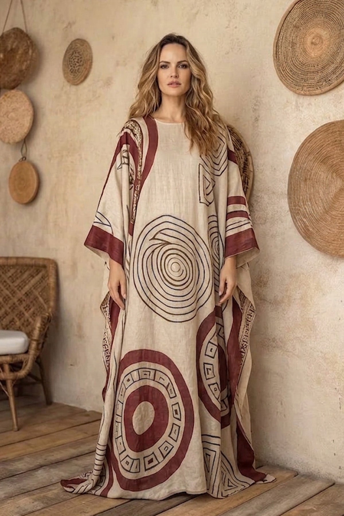 Printed Kaftan Dress