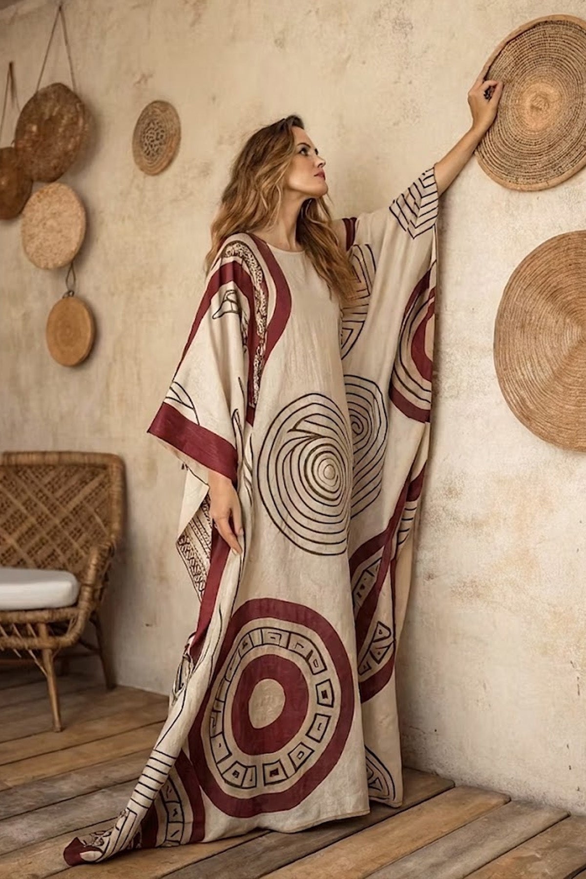 Printed Kaftan Dress