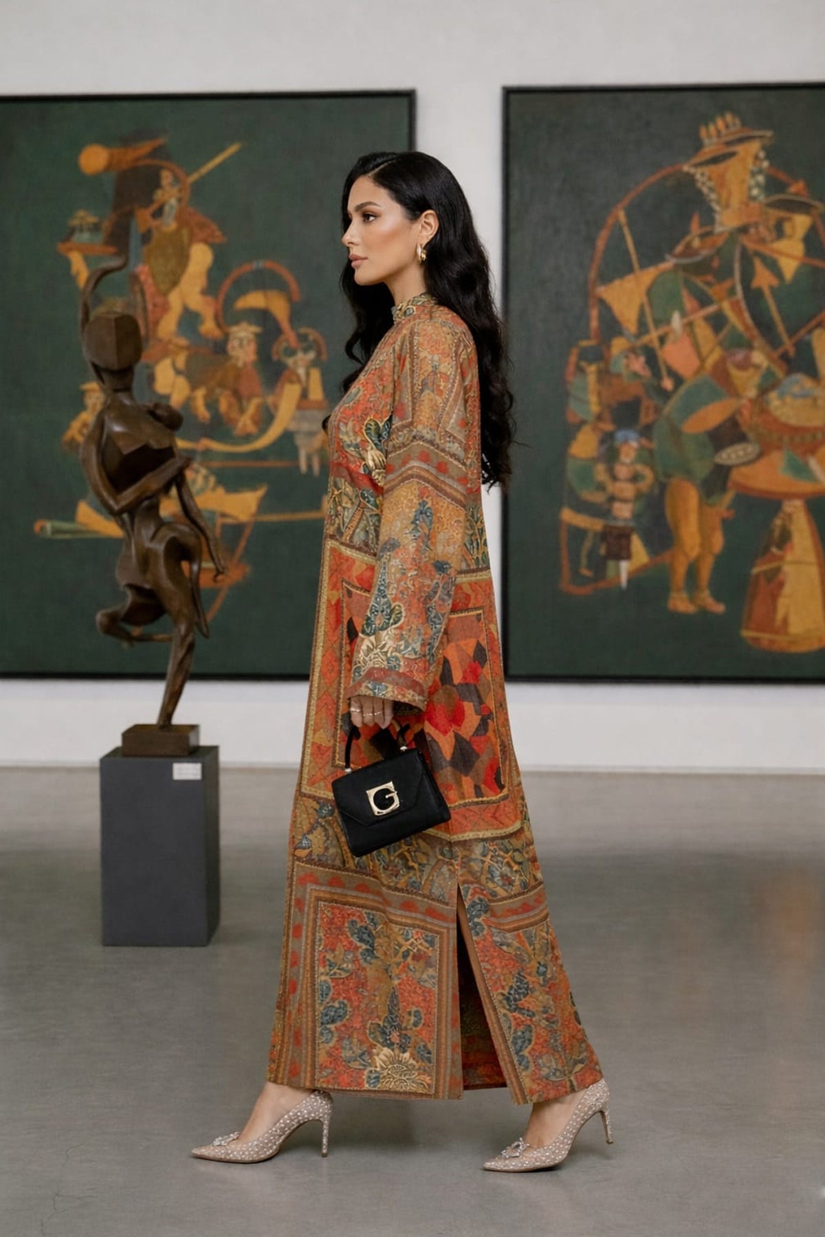 Printed Kaftan Dress