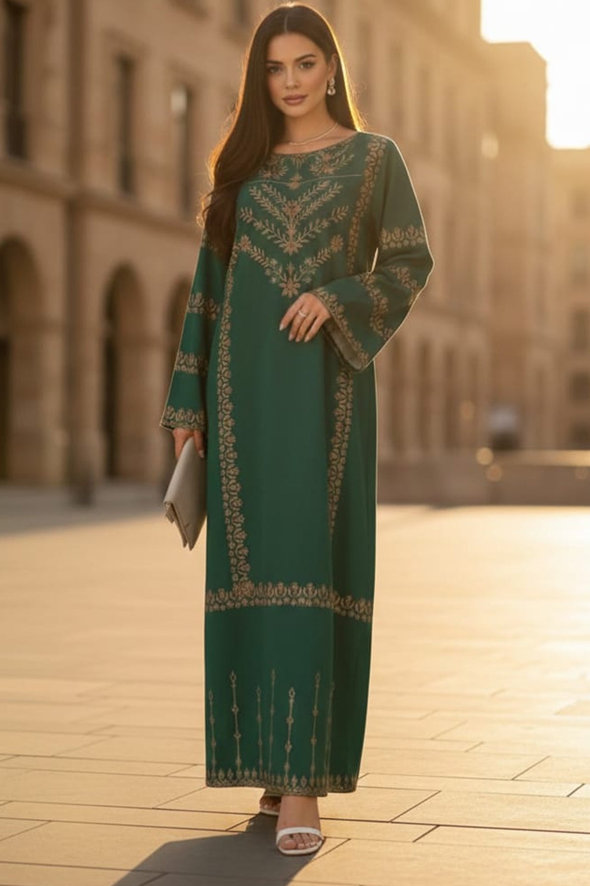 Printed Kaftan Dress