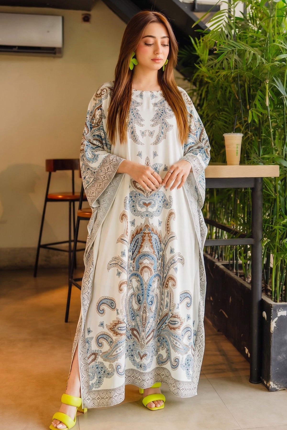 Printed Kaftan Dress