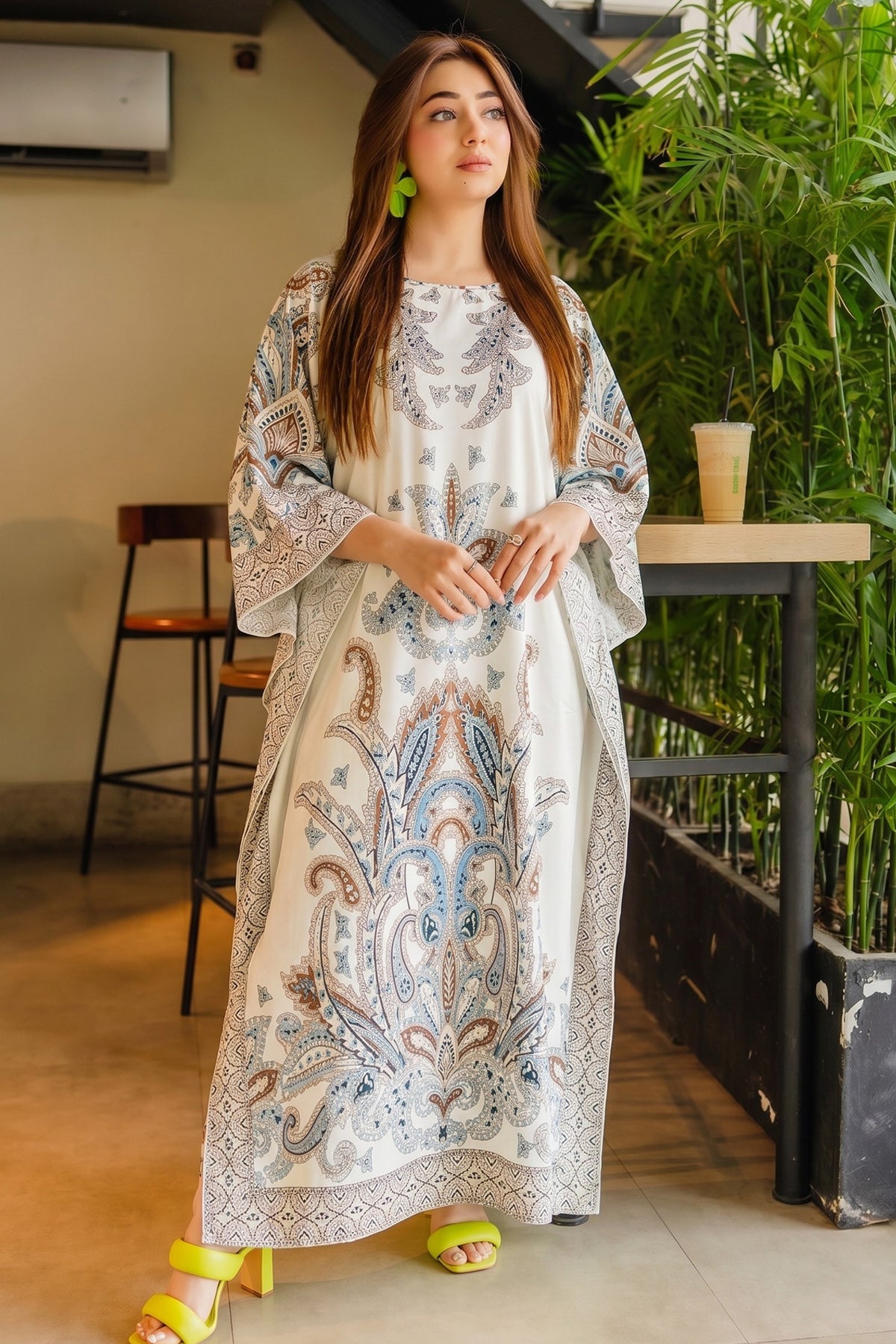 Printed Kaftan Dress