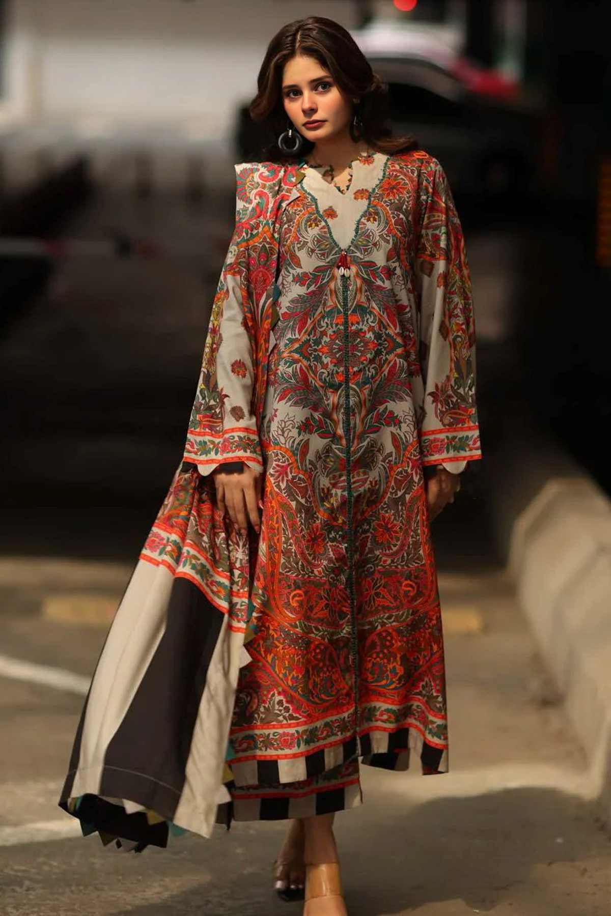 3 Piece Khaddar Suit-Printed