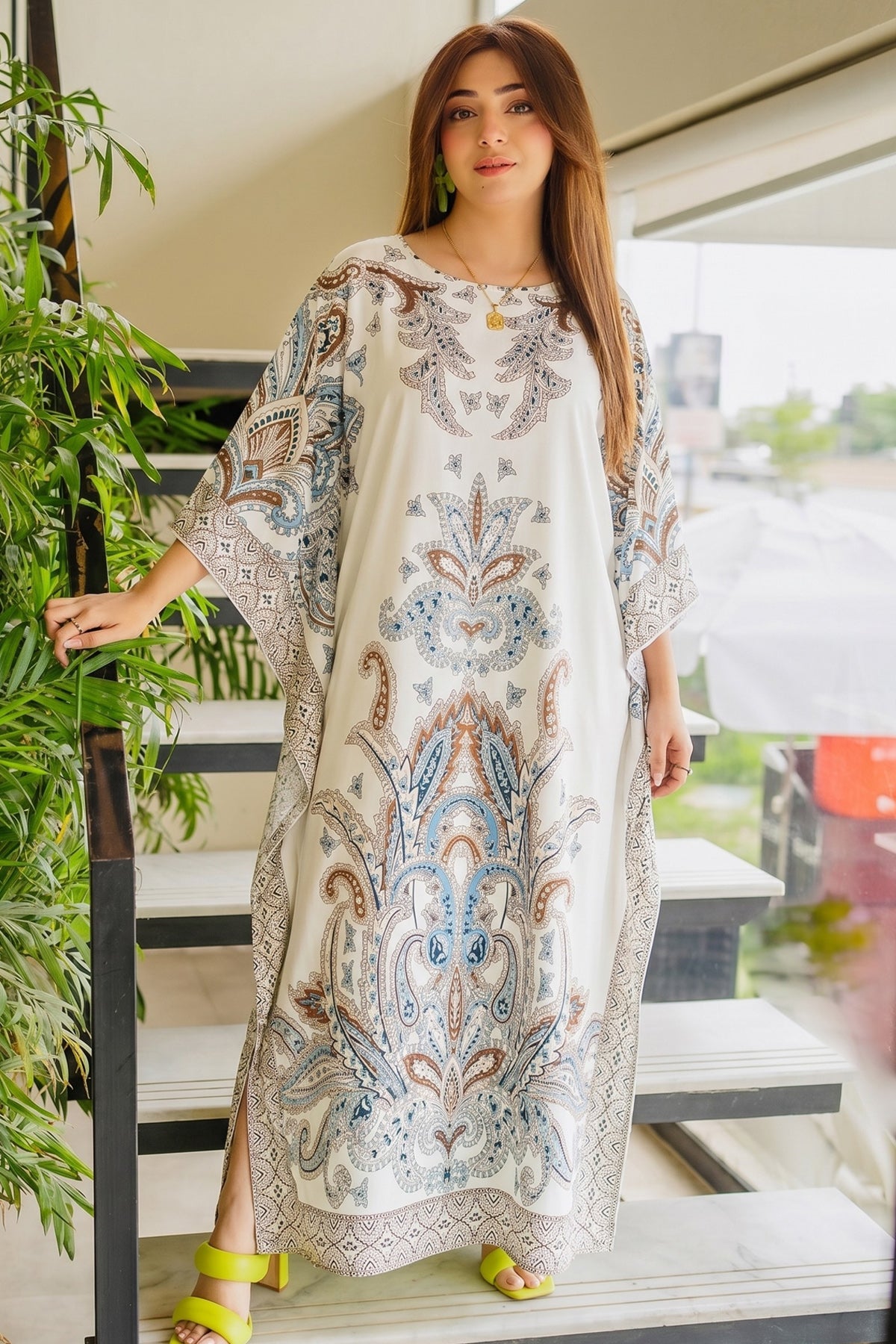 Printed Kaftan Dress