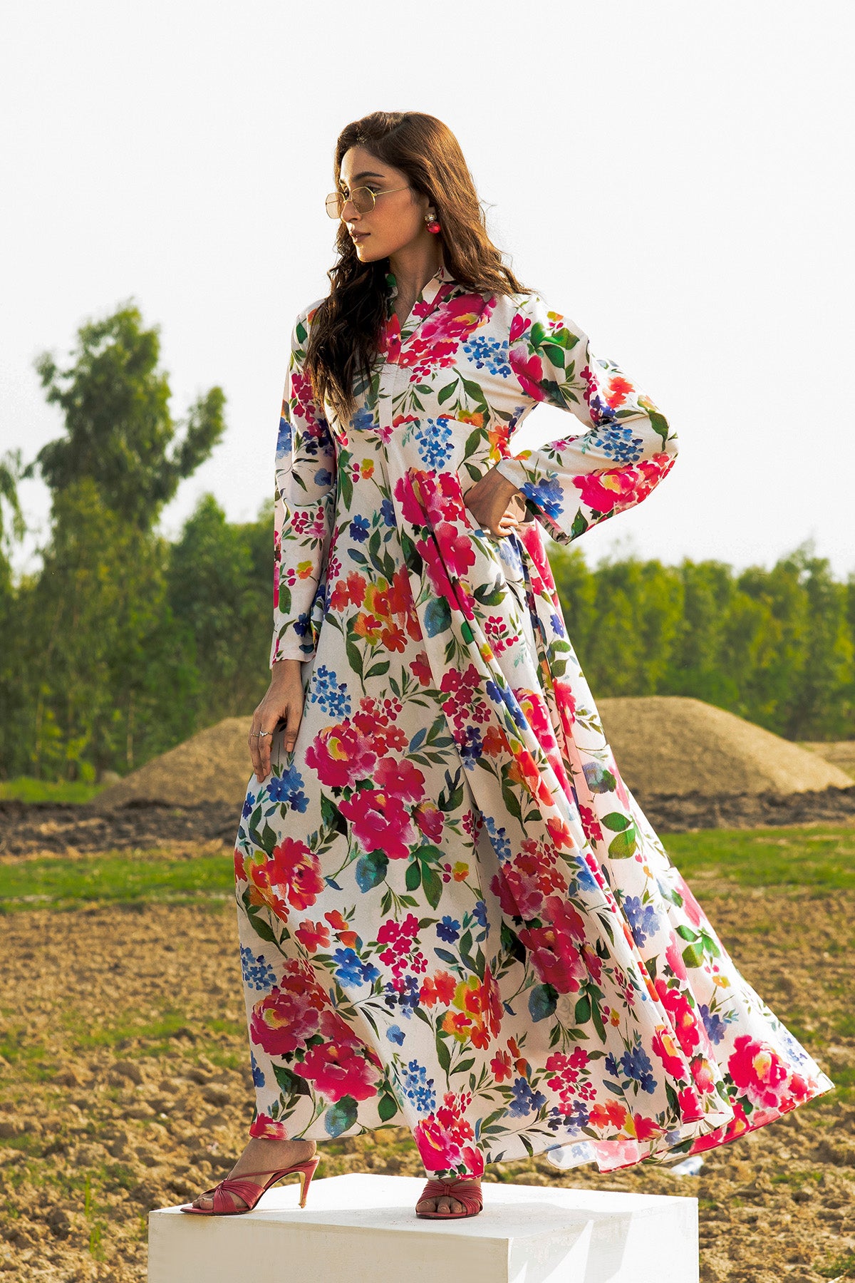 Printed Cotton Silk Maxi Be Yourself Printed Cotton Silk Maxi Be Yourself