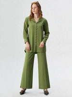 Olive Crepe Co-ord Set