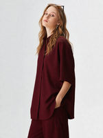 Maroon Crepe Co-ord Set