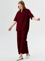 Maroon Crepe Co-ord Set