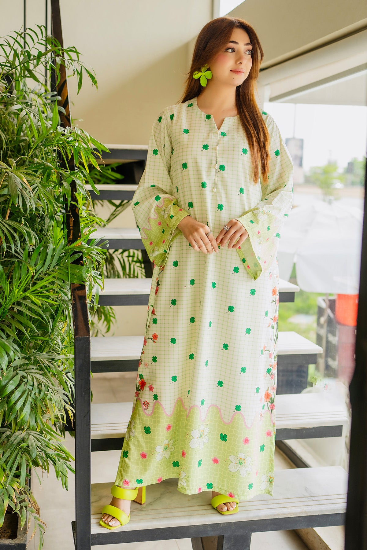 Printed Kaftan Dress