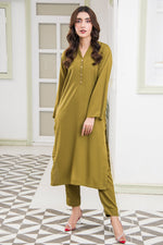 Olive Green Crepe Dress