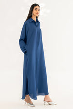 Navy Collar Long Dress