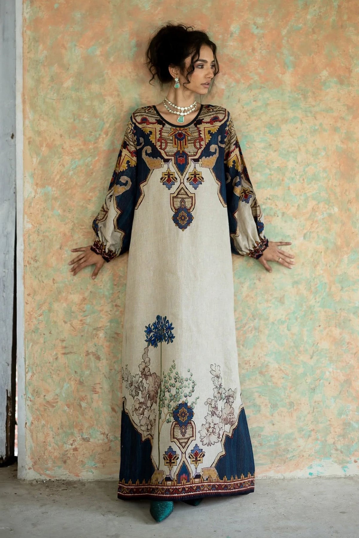Printed Kaftan Dress