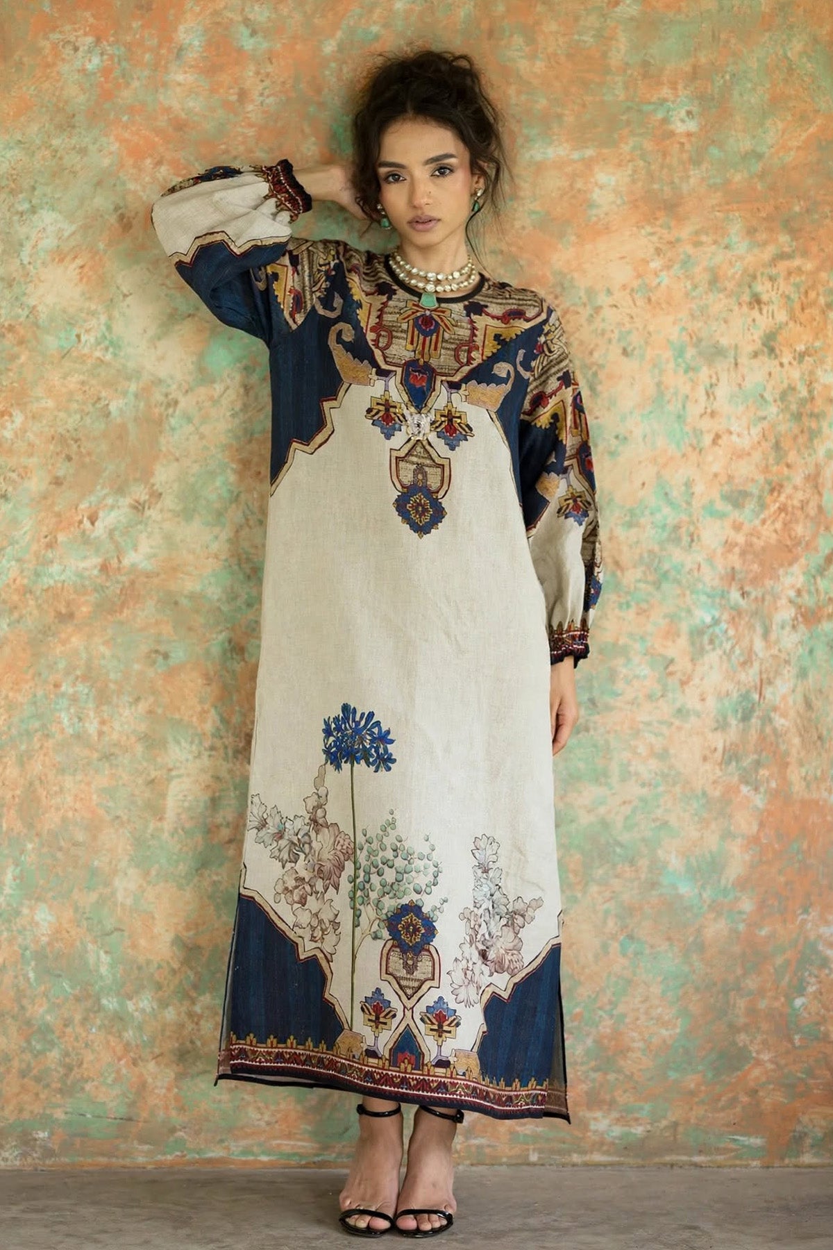 Printed Kaftan Dress