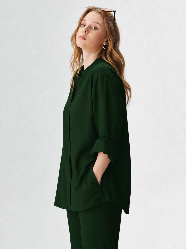 Green Crepe Co-ord Set