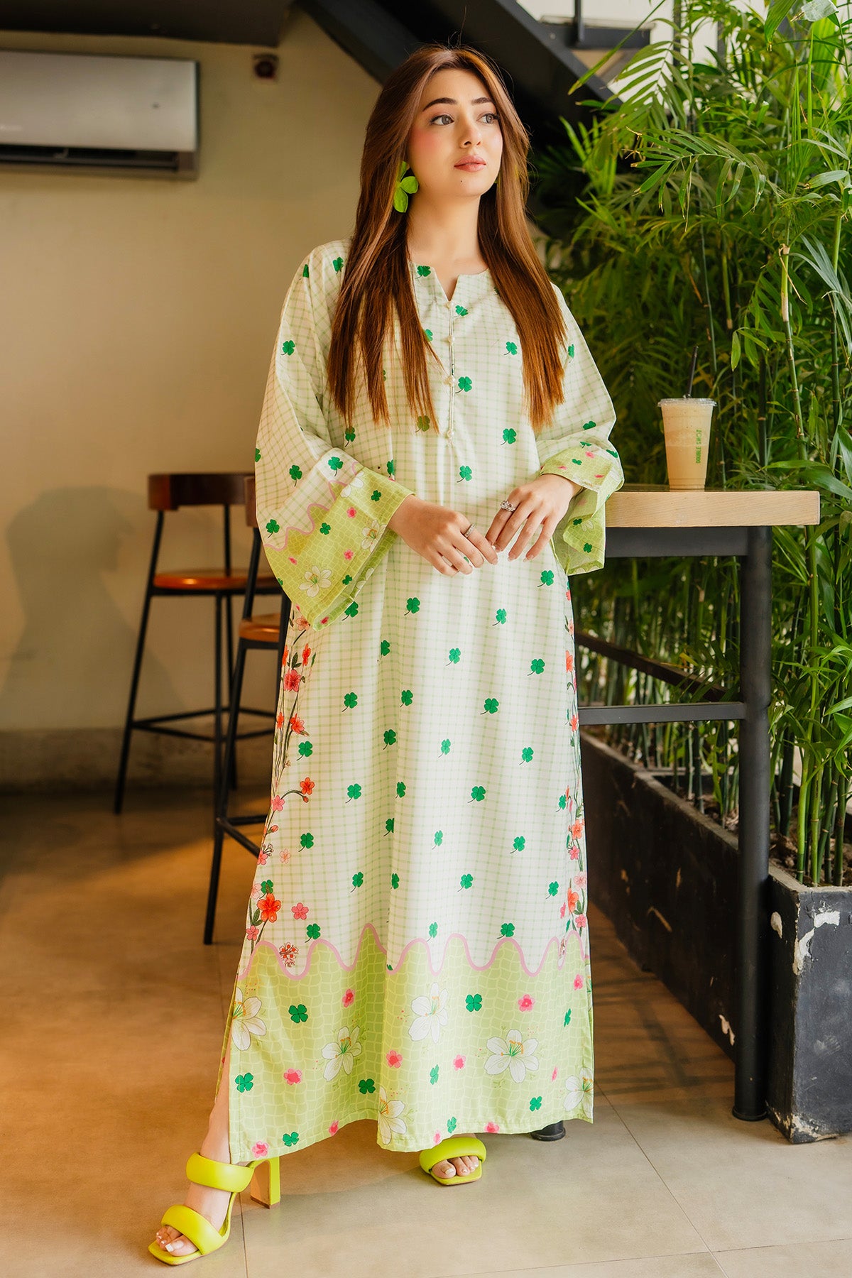 Printed Kaftan Dress