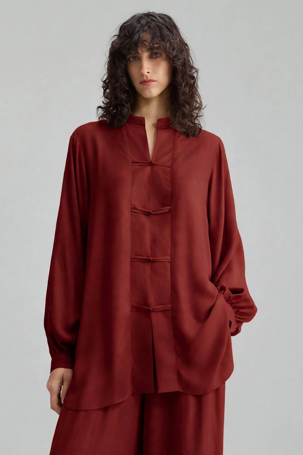 Maroon Crepe Dress