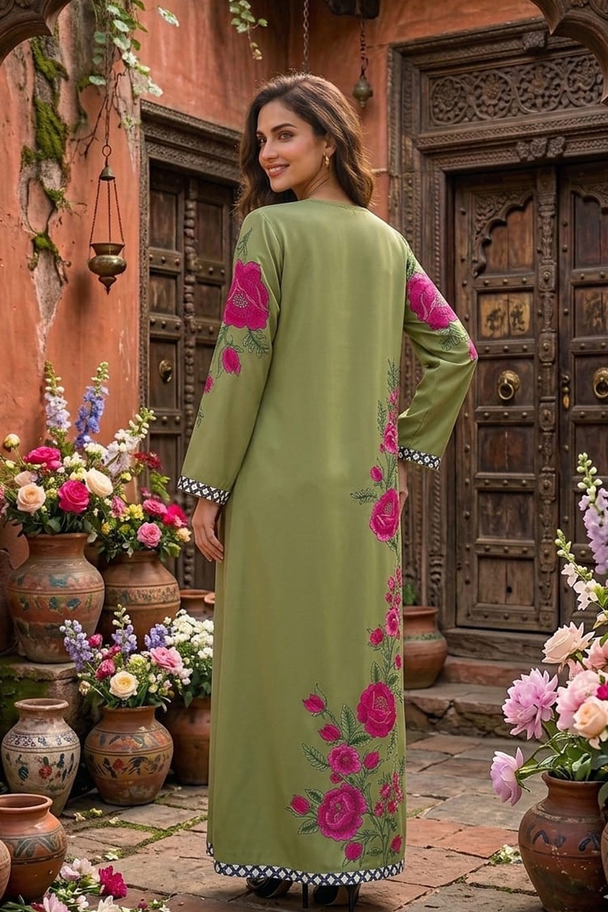 Printed Kaftan Dress