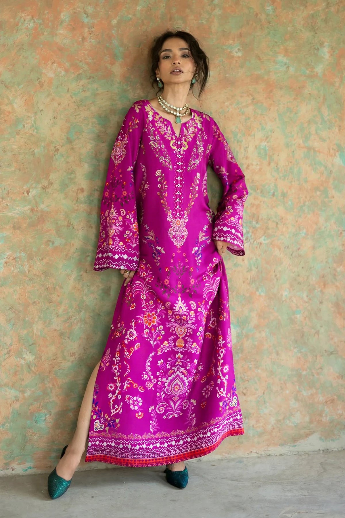 Printed Kaftan Dress