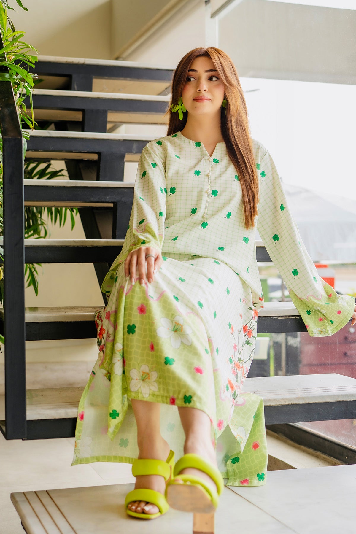 Printed Kaftan Dress