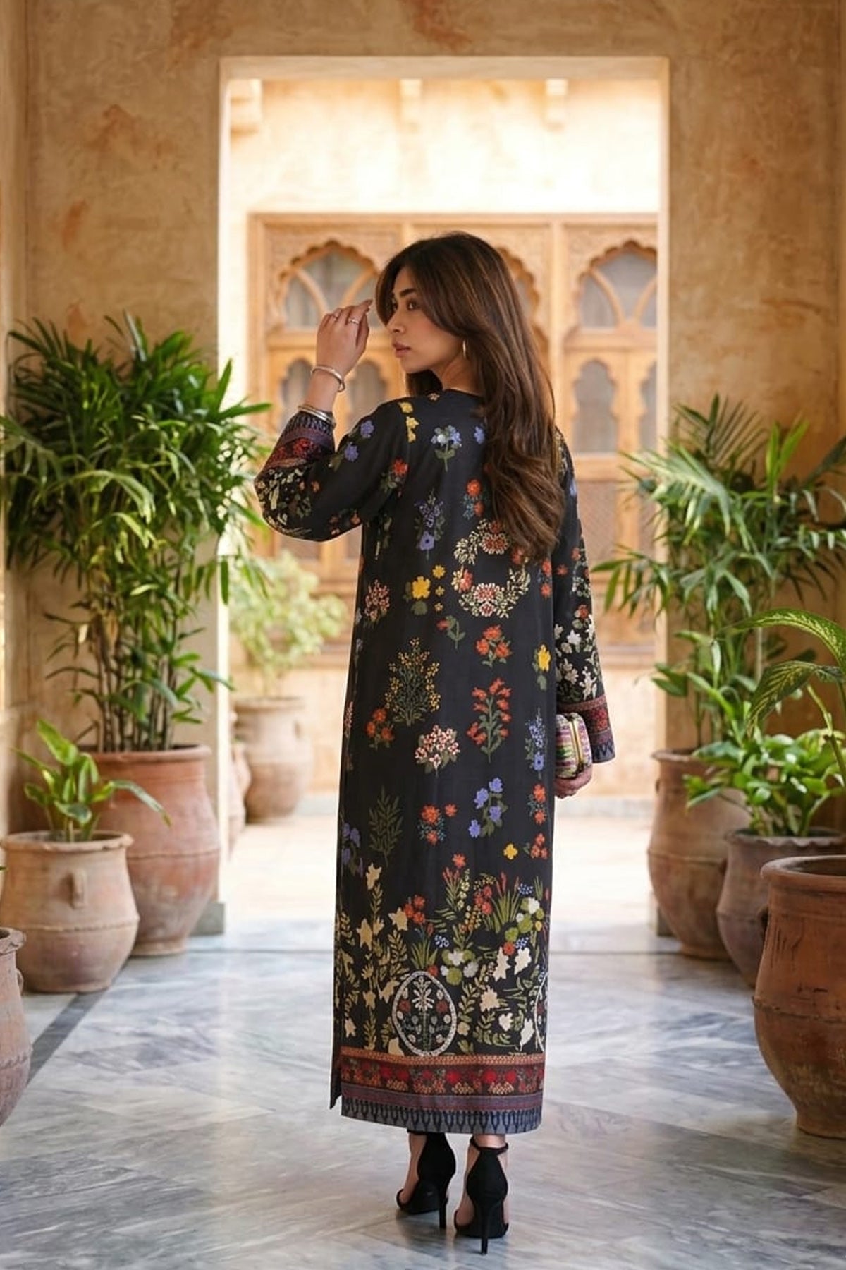 Printed Kaftan Dress