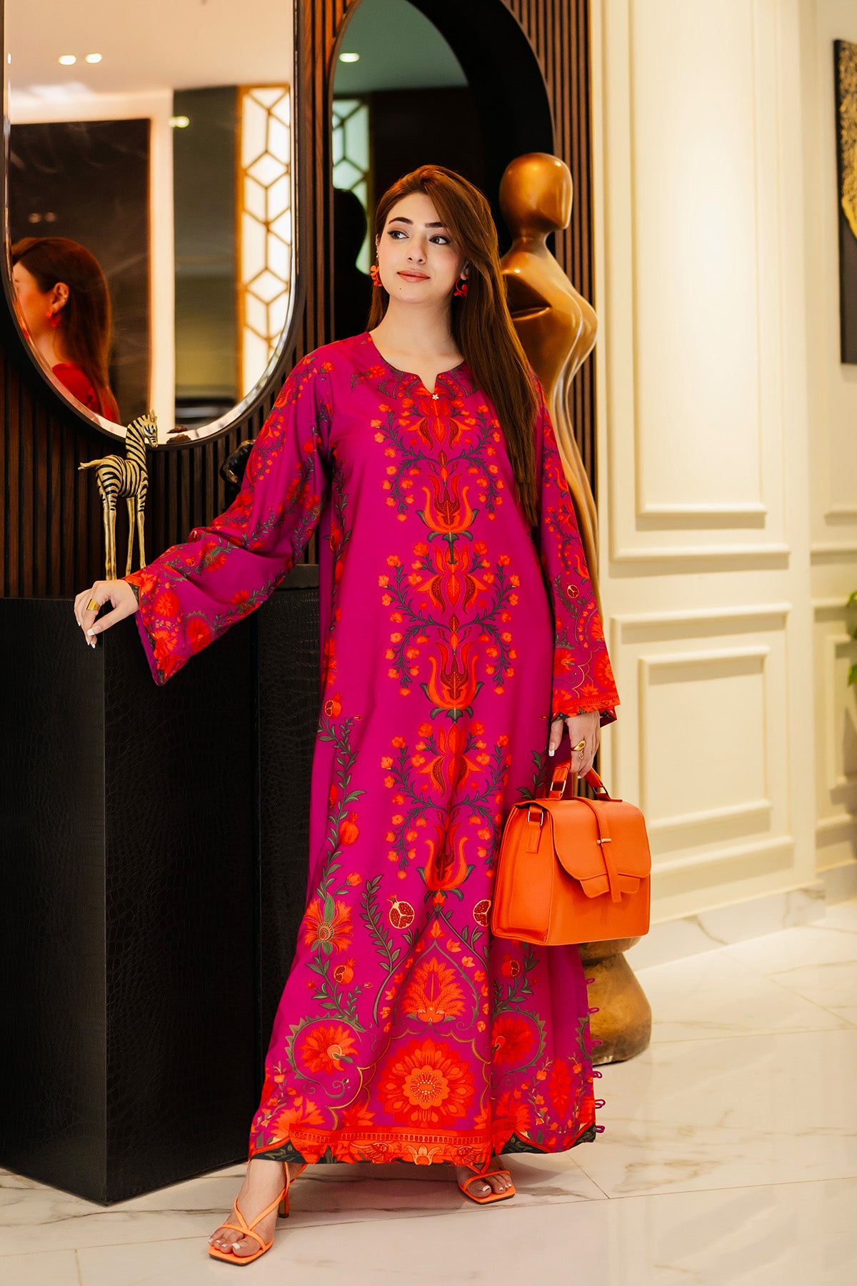 Printed Kaftan Dress