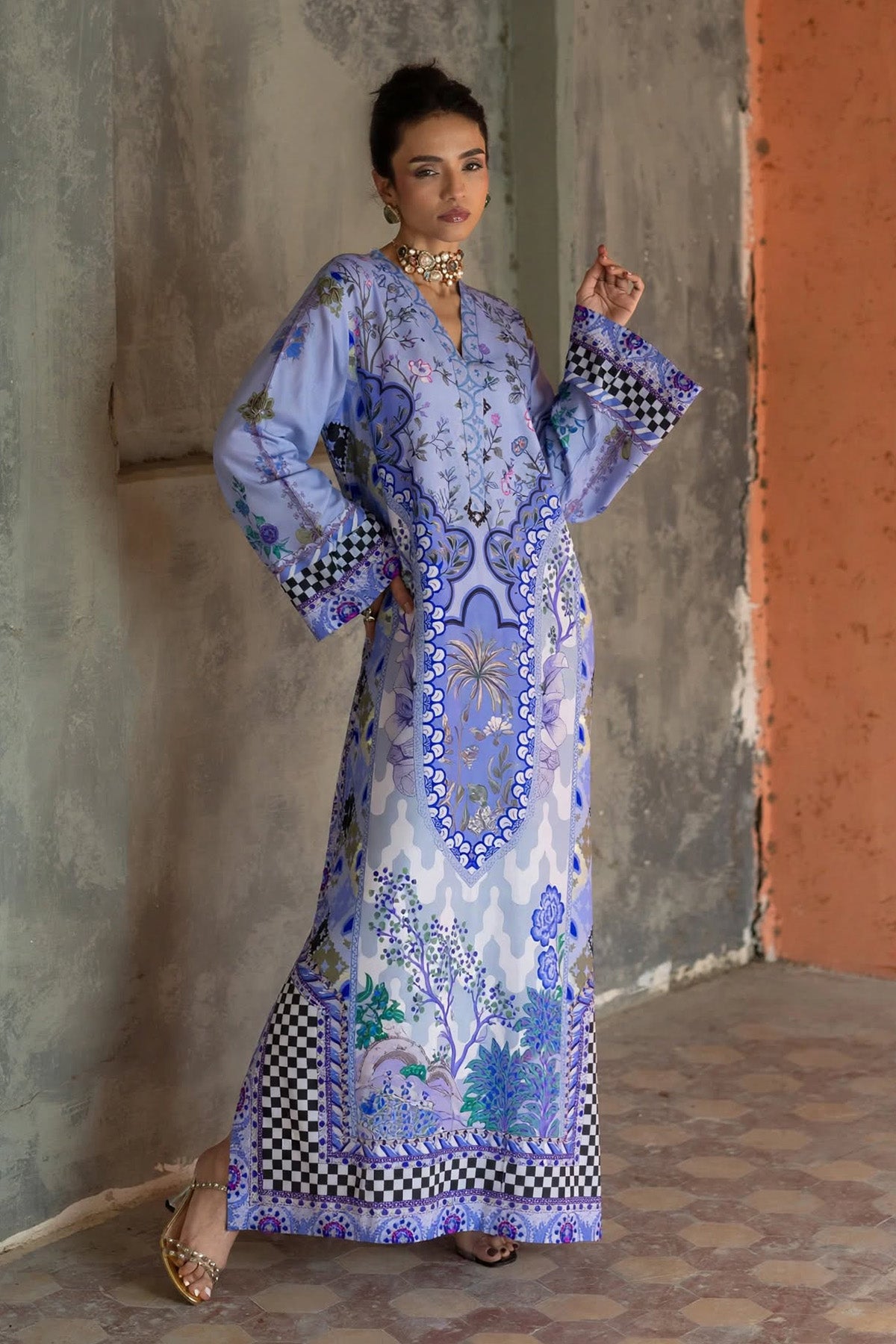 Printed Kaftan Dress