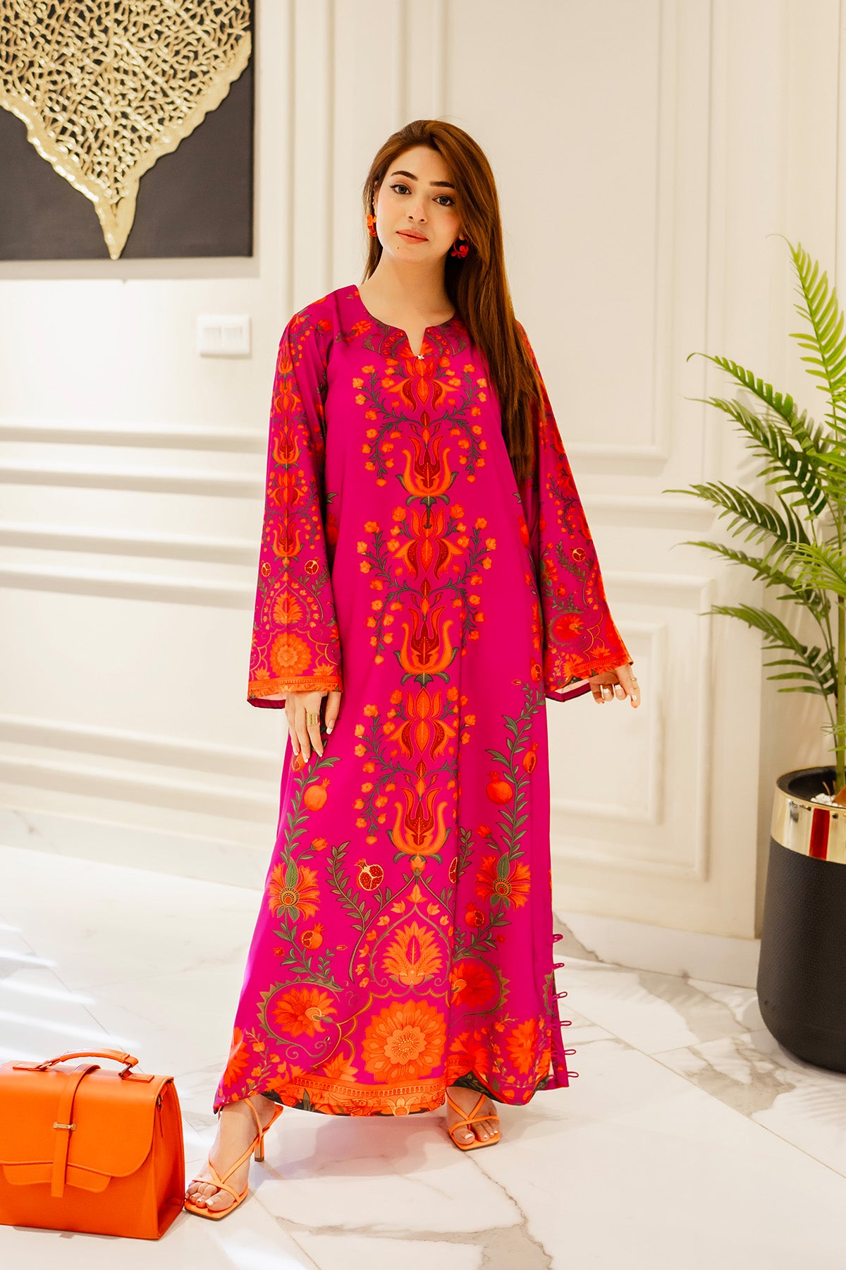 Printed Kaftan Dress
