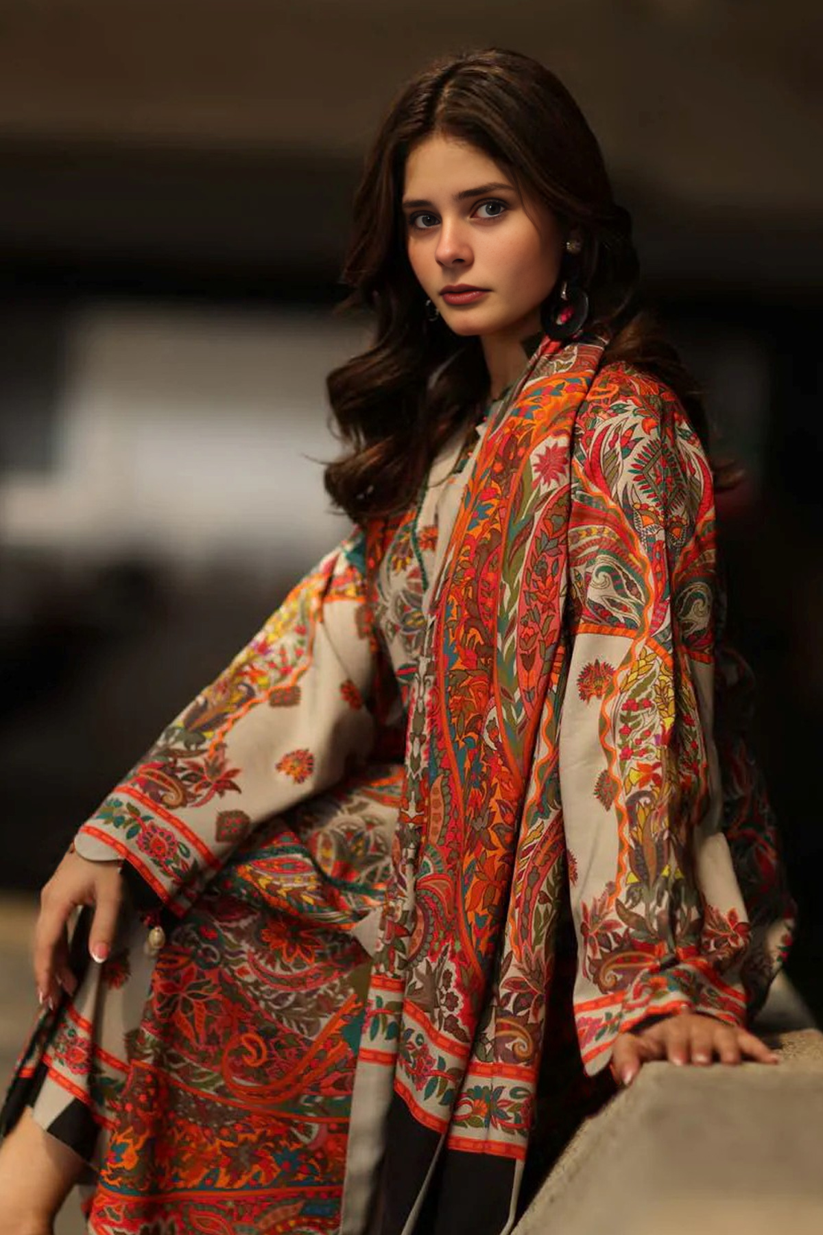 3 Piece Khaddar Suit-Printed