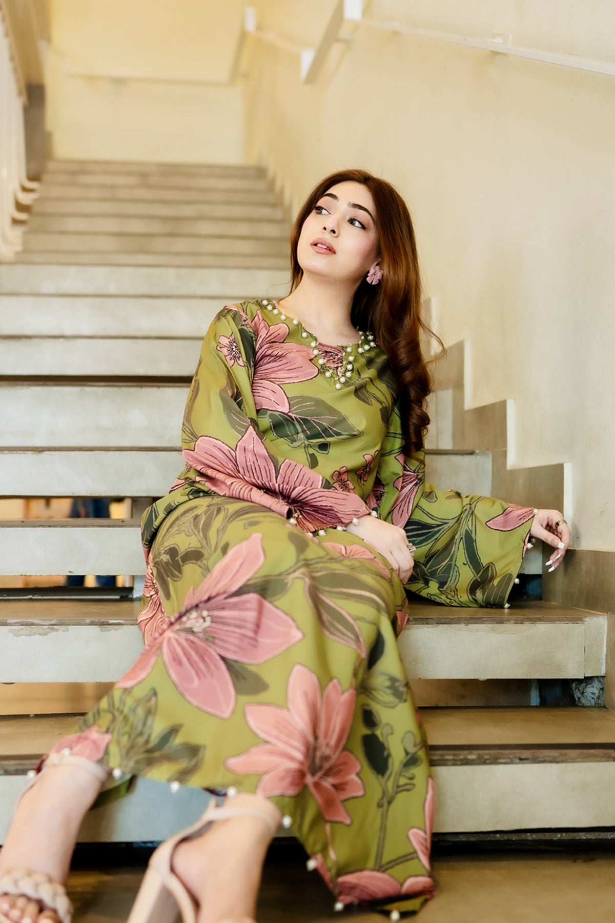 Printed Kaftan Dress