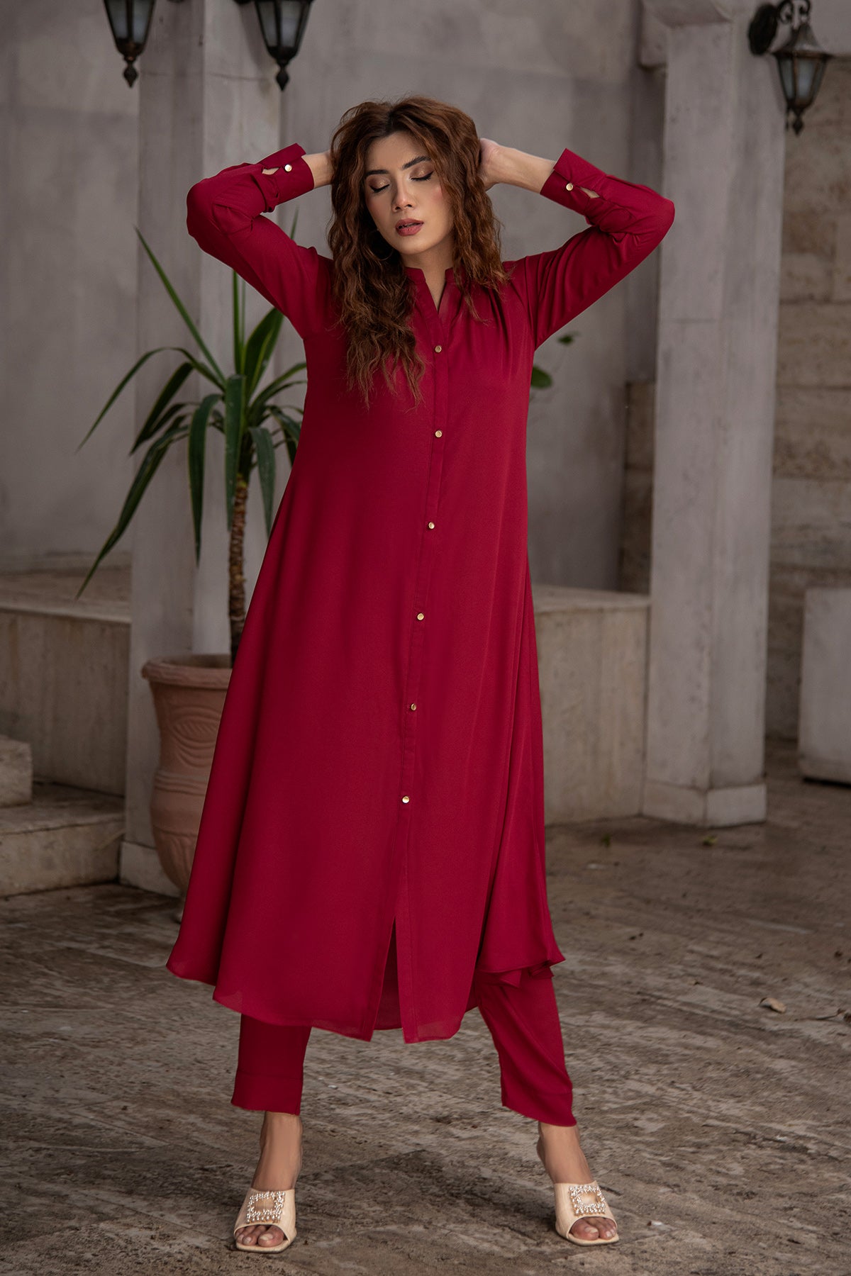 Maroon Stylish Dress