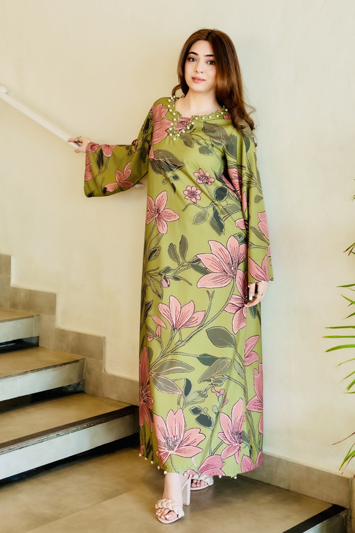 Printed Kaftan Dress