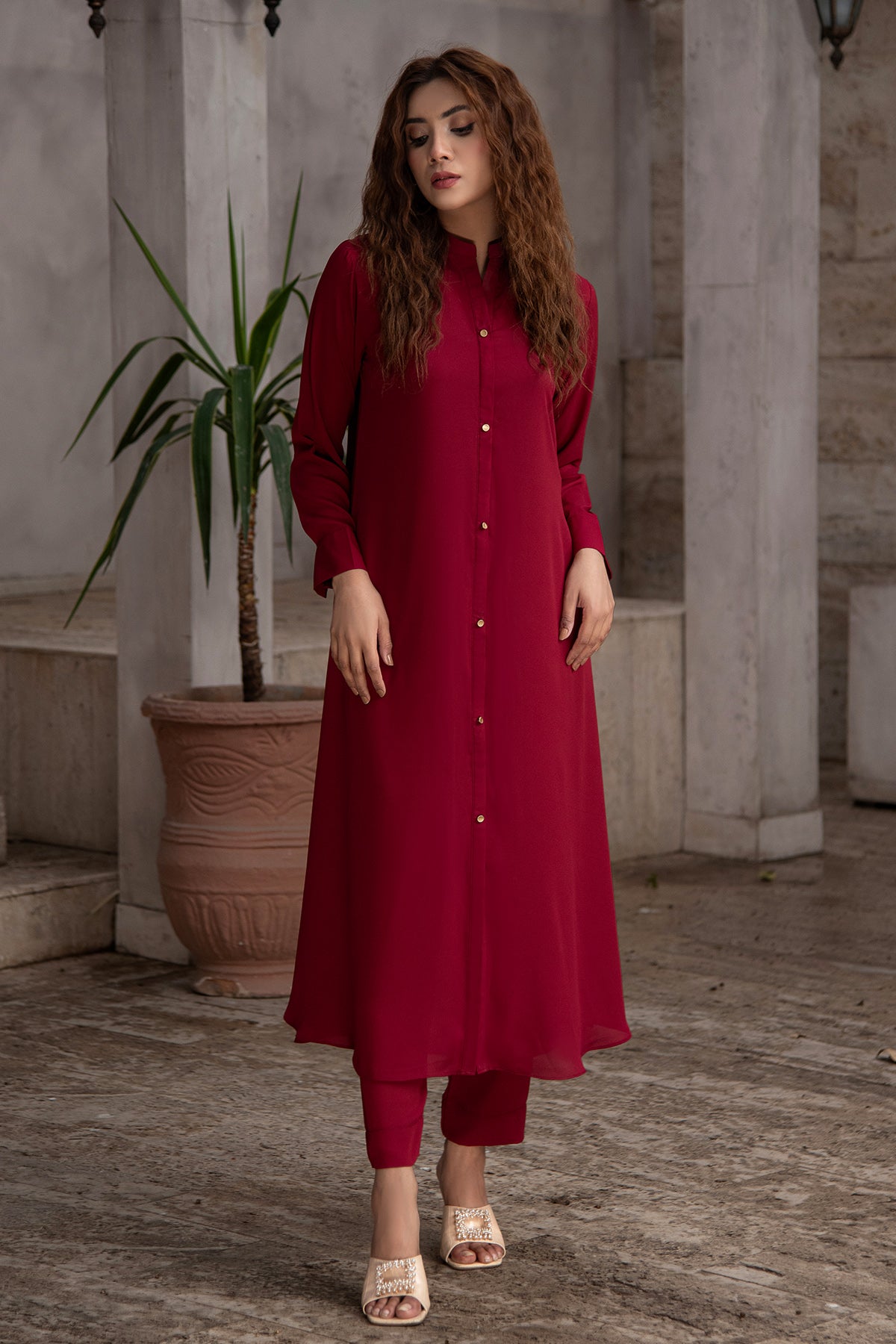 Maroon Stylish Dress