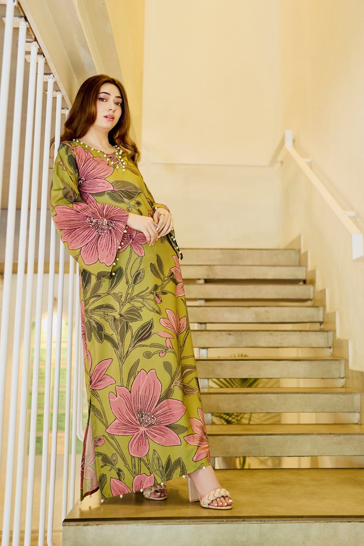 Printed Kaftan Dress