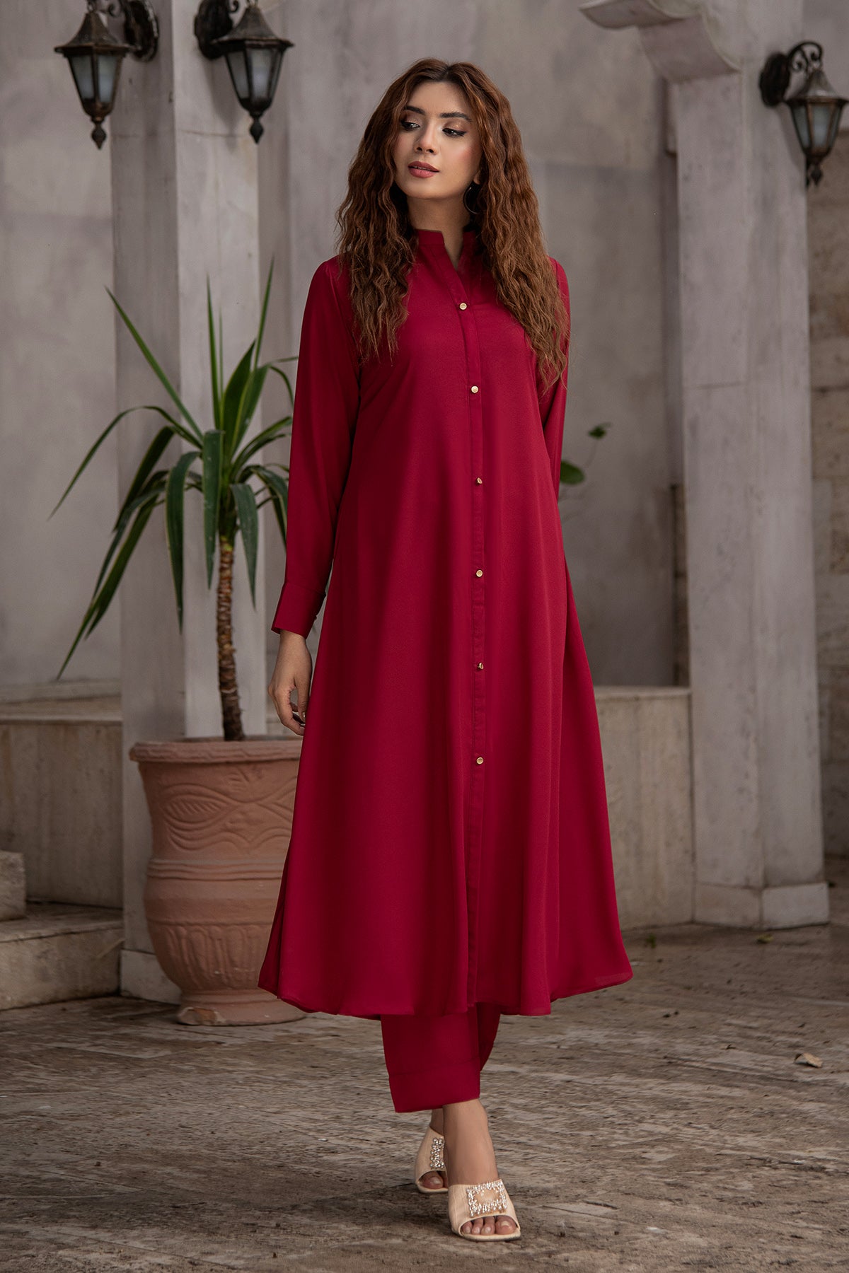 Maroon Stylish Dress