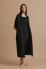Black Crepe Shrug Dress