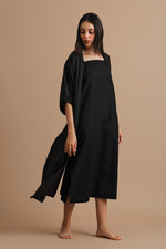Black Crepe Shrug Dress