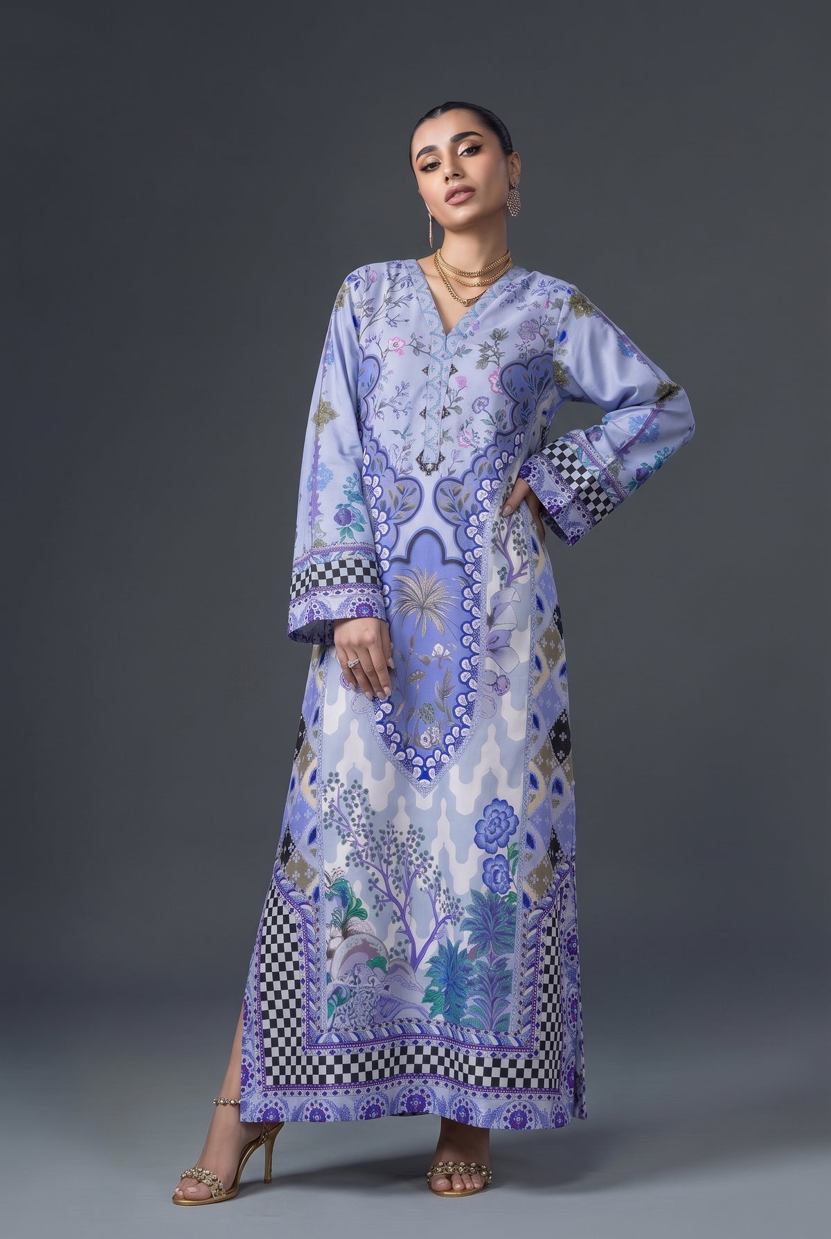 Printed Kaftan Dress