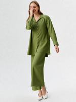 Olive Crepe Co-ord Set