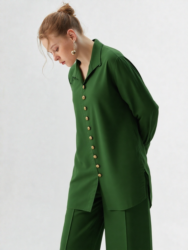 Green Crepe Co-ord Set